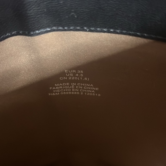 H&M Black Crocodile Embossed Knee-High Boots size US 4.5 Animal Faux Leather - Picture 5 of 5